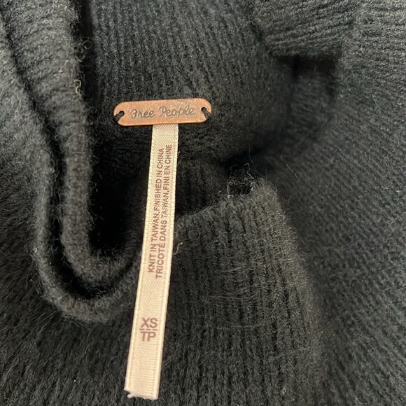 Free People Womens Wool Afterglow Mock Neck Oversized Sweater in Black Size XS - Picture 11 of 11